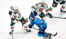 «Барыс» уступил «Ак Барсу» в напряженном матче КХЛ в Астане