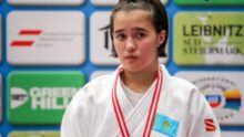 Дзюдоистка из Казахстана Галия Тынбаева борется за финал на международном турнире